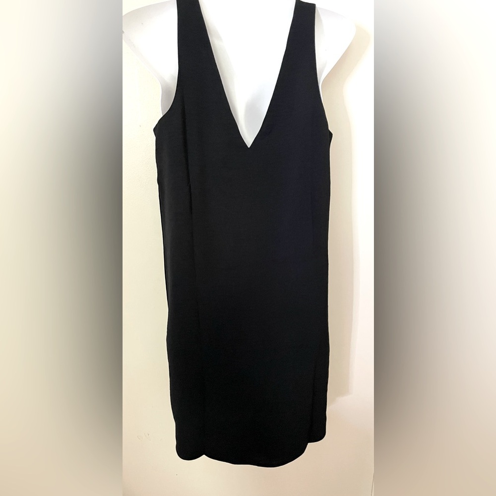 Sz XXS reitmans Black Sleeveless V-Neck Dress sleeveless midi - Picture 9 of 10